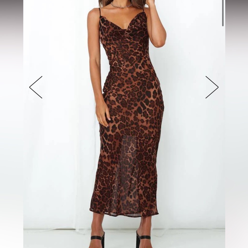 NWOT SNDYS SKIN MAXI DRESS LEOPARD SZ 6